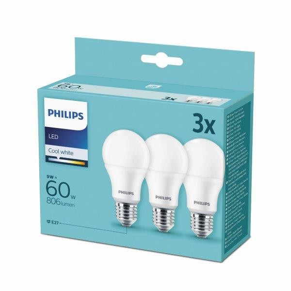 Philips 8718699694944 3x LED žárovka 1x9W | E27 | 806lm | 4000K - triple pack - 8718699694944.1 - 1