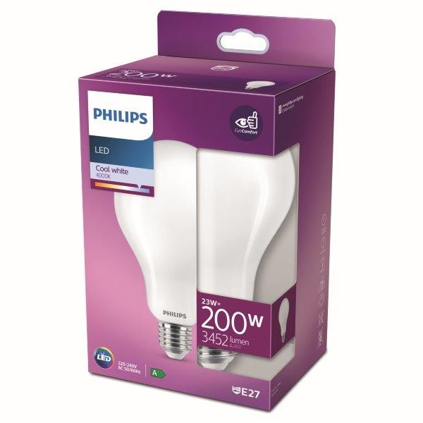 Philips 8718699764654 LED žárovka 1x23W | E27 | 3452lm | 4000K - studená bílá, matná bílá, - 8718699764654.1 - 1