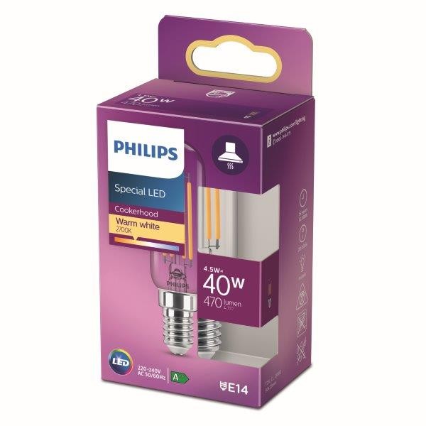 Philips 8718699783358 LED žárovka 1x4,5W | E14 | 470lm | 2700K - teplá bílá, čirá, do dige - 8718699783358.1 - 1