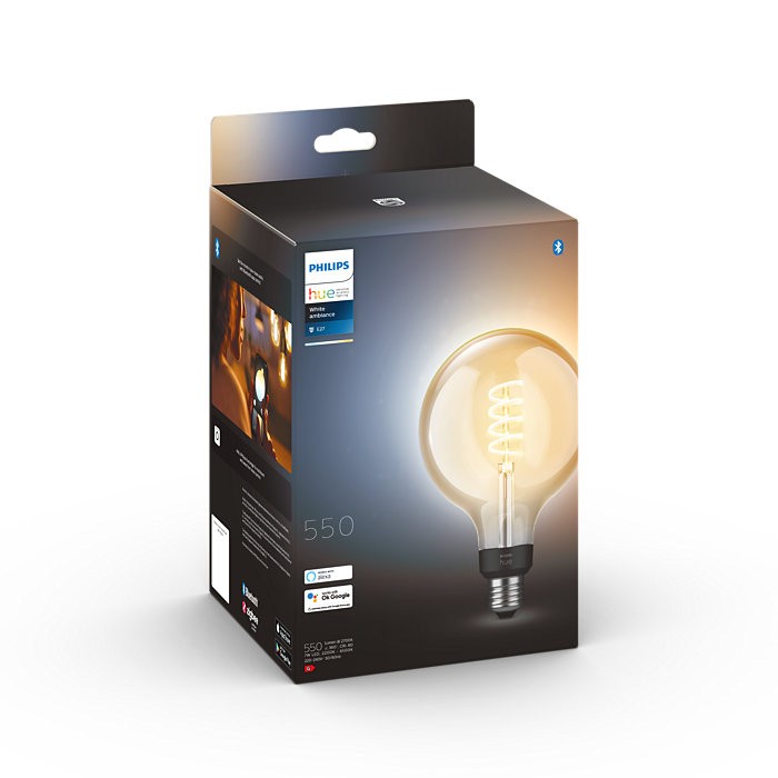 Philips Hue 8719514301542 LED filamentová žárovka G125 1x7W | E27 | 550lm | 2200-4500K - W - 8719514301542.1 - 1