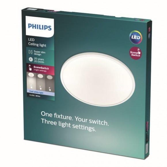 Philips CL550 LED přisazené stropní svítidlo Clear 18W | 1700lm | 4000K - funkce SceneSwit - clear krabice 1 - 2
