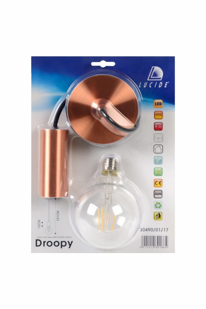LED Lucide Droopy 30490/01/17 1x5W E27 - lucide 30490 01 17 lustr droopy 1x5w e27 2 - 4
