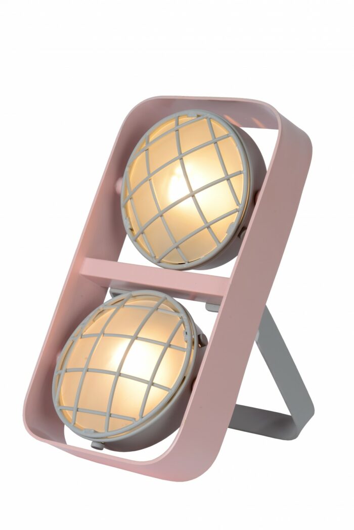 Lucide 05533/02/66 dětská stolní lampička Renger 2x25W | G9 - růžová, kov, nastavitelná, vypínač na kabelu - 05533 02 66 - 1