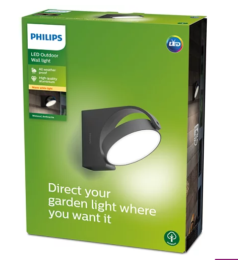 Philips 8719514477254 LED venkovní nástěnné svítidlo Mimosa 1x7W | 630lm | 2700K | IP44 - antracit - 8719514477254 5 1 - 6