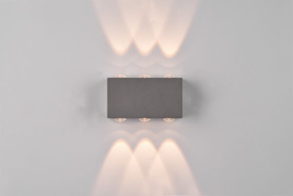 Trio 240760142 Clyde LED Nástěnné venkovní světlo | Teplá bílá | 2x3W | Černá