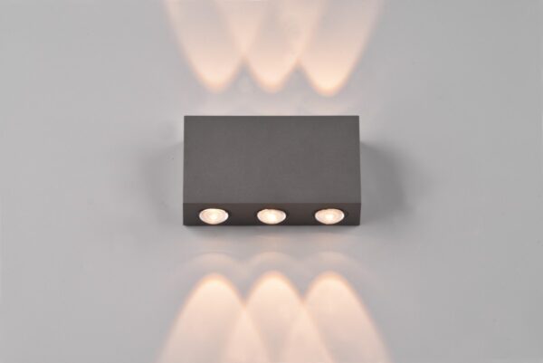 Trio 240760142 Clyde LED Nástěnné venkovní světlo | Teplá bílá | 2x3W | Černá