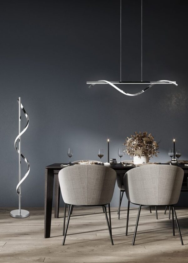 Trio R42201106 Isabel LED Stmívatelná stojací lampa | Přírodní bílá | 21,5W | Chrom | Kov