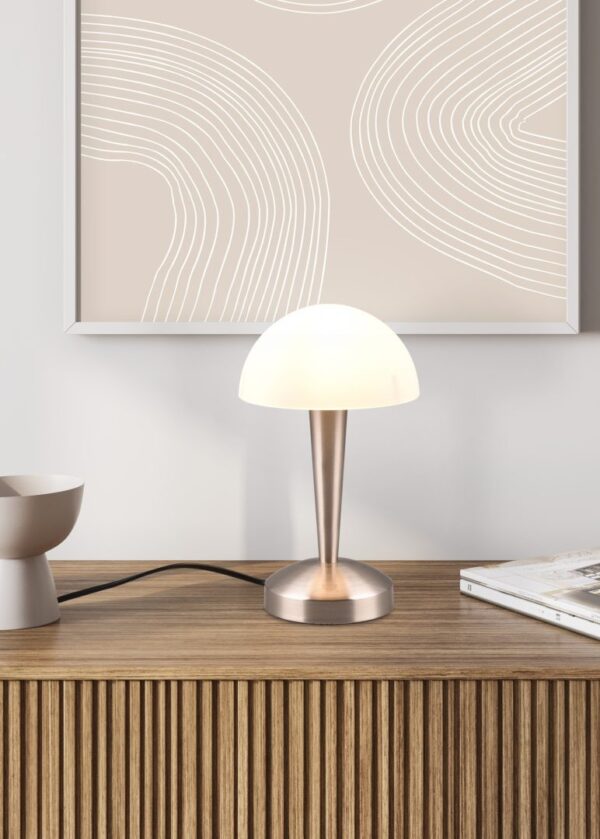 Trio R59561107 Canaria LED Dotyková stolní lampa | Teplá bílá | 4,9W | Kov | Nikl