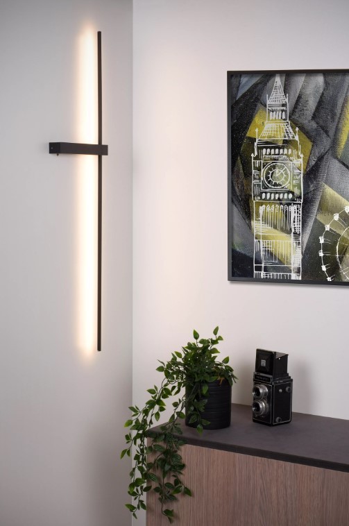 Lucide 12200/90/30 Segin LED nástěnní svítidlo | Teplá bílá | 10W | Černá