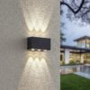 Trio 240760142 Clyde LED Nástěnné venkovní světlo | Teplá bílá | 2x3W | Černá