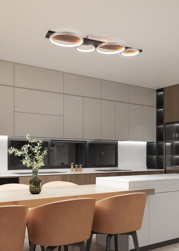 Trio 643810487 Madera LED Přisazené stropní svítidlo | Teplá bílá | 44W | Kov