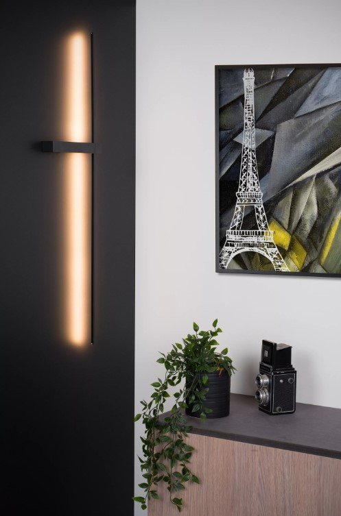Lucide 12200/90/30 Segin LED nástěnní svítidlo | Teplá bílá | 10W | Černá