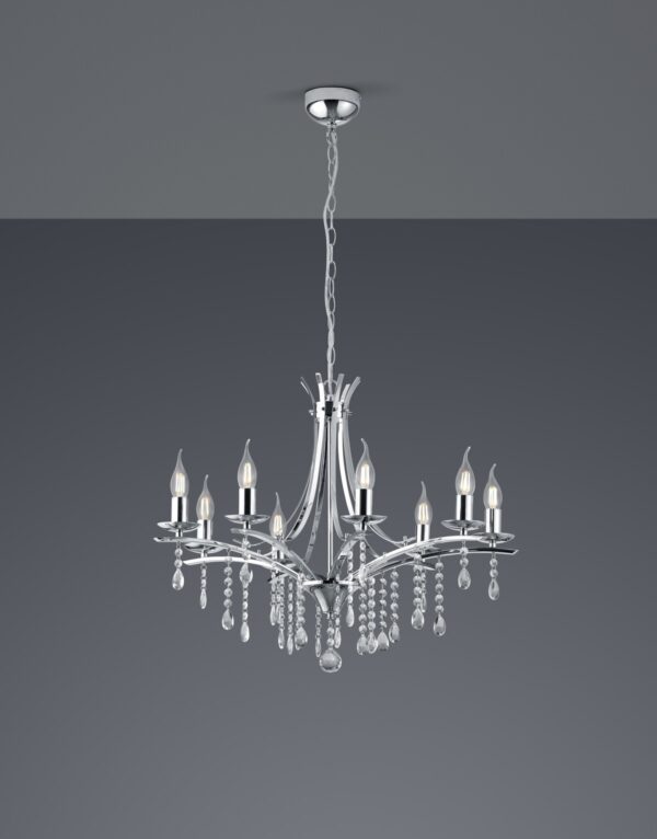 Trio 101600806 Lucerna Lustr | E14 | Chrom | Kov