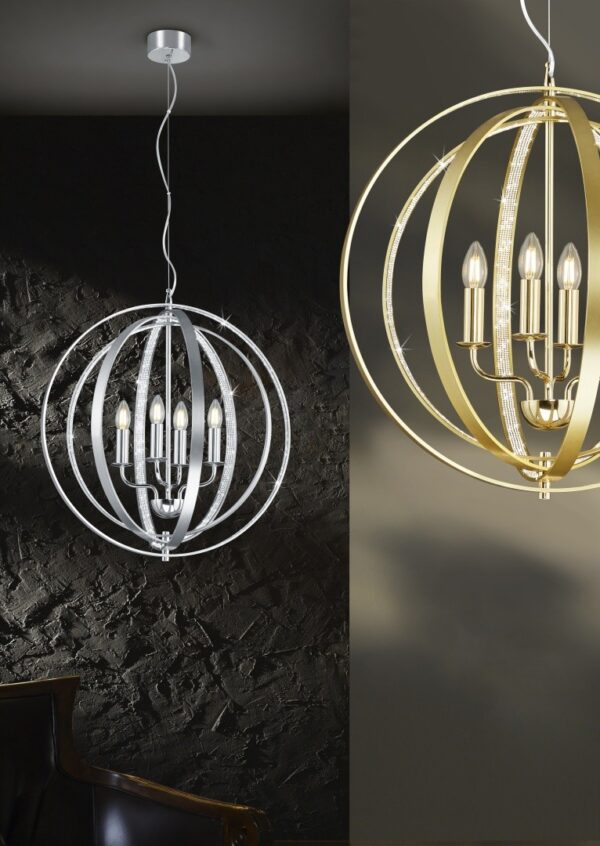 Trio 102000405 Candela Lustr | E14 | Kov
