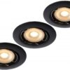 Lucide 11001/15/30 Focus LED žárovka GU10 | Teplá bílá | Černá | 3x5W