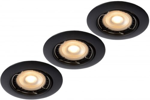 Lucide 11001/15/30 Focus LED žárovka GU10 | Teplá bílá | Černá | 3x5W