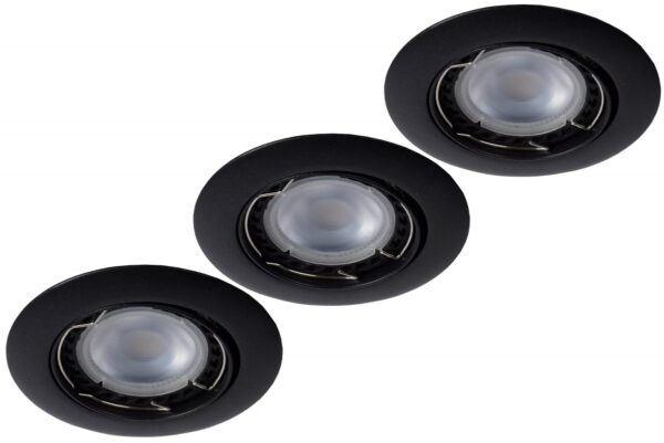 Lucide 11001/15/30 Focus LED žárovka GU10 | Teplá bílá | Černá | 3x5W