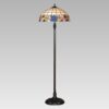 LUXERA 92000145 Tiffany Stojací lampa | E27 | Hnědá