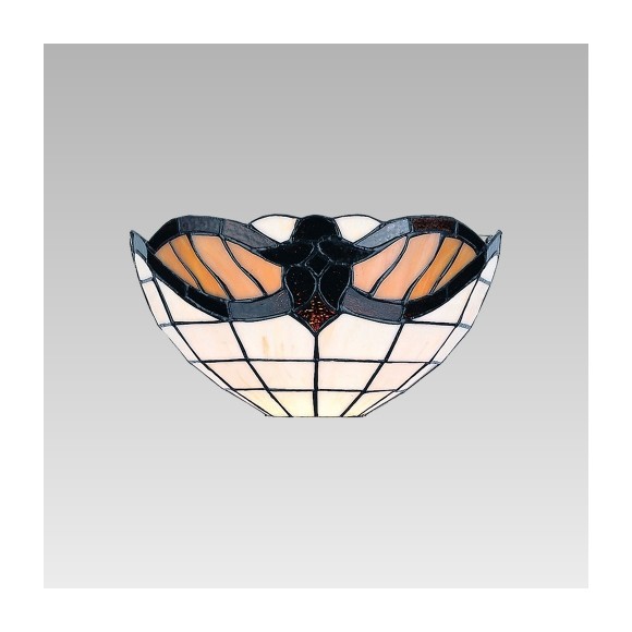 LUXERA 92000148 Tiffany Nástěnné svítidlo | E14 | Hnědá