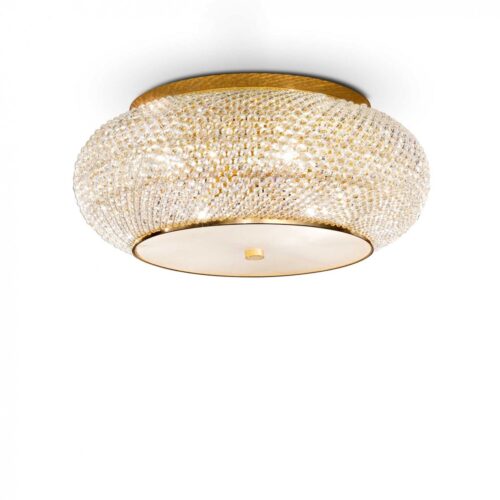 Ideal lux 165004 Pasha Stropní svítidlo | E14 | Barevný kov | Zlatá