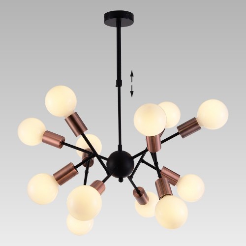 LUXERA 92017203 Ball Lustr | Barevný kov | Bronz | Černá | Červená