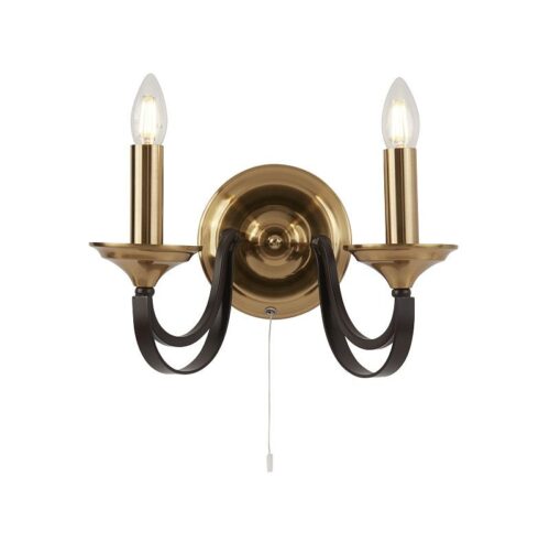 Searchlight 96001842-2BZ Nástěnné svítidlo | E14 | Barevný kov | Bronz | Hnědá