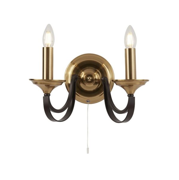 Searchlight 96001842-2BZ Nástěnné svítidlo | E14 | Barevný kov | Bronz | Hnědá