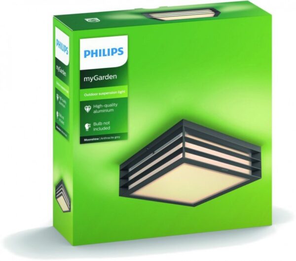 Philips 17350/93/PN Moonshine Stropní venkovní světlo | E27 | Černá