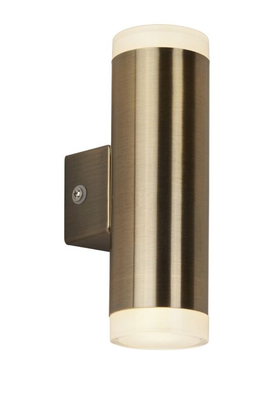 Searchlight 96002100AB LED Nástěnné venkovní světlo | Teplá bílá | 8W | Barevný kov | Mosaz