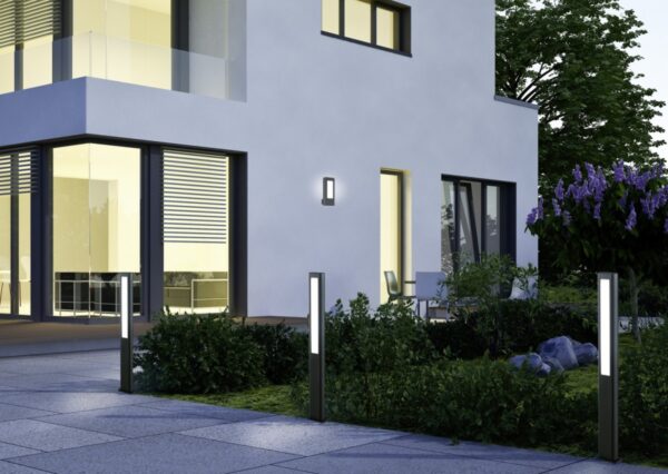 Trio 221660242 Rhine LED Nástěnné venkovní světlo | Teplá bílá | 2x4W | Černá