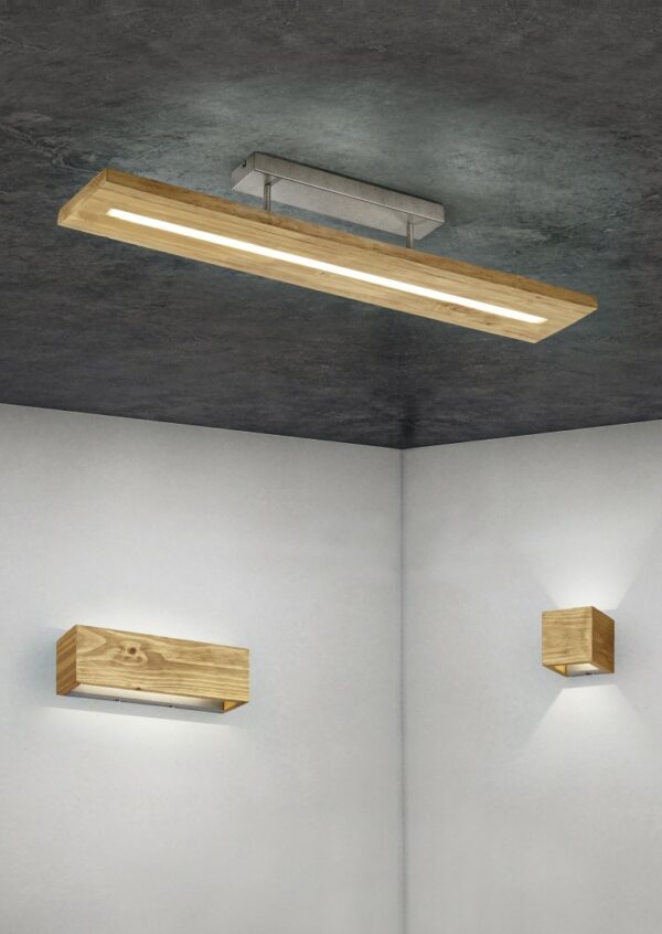 Trio 223790130 Brad LED nástěnní svítidlo | Teplá bílá | 13=1800lmW | Dřevo