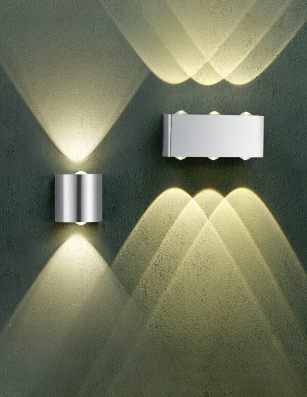 Trio 225510207 Wales LED nástěnní svítidlo | Teplá bílá | 2x3W | Kov | Nikl