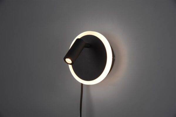 Trio 229210232 Jordan LED nástěnní svítidlo | Teplá bílá | Černá | 5W+2W
