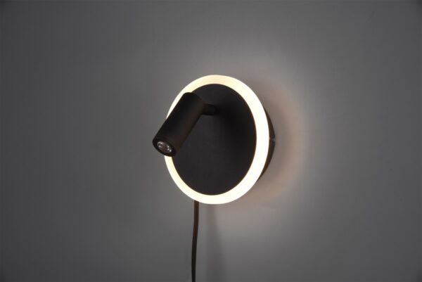 Trio 229210232 Jordan LED nástěnní svítidlo | Teplá bílá | Černá | 5W+2W