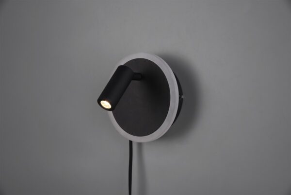 Trio 229210232 Jordan LED nástěnní svítidlo | Teplá bílá | Černá | 5W+2W