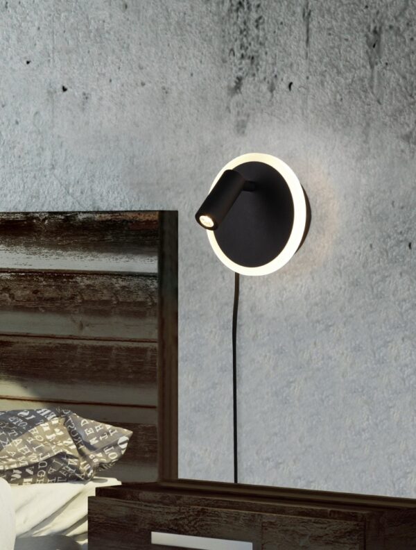 Trio 229210232 Jordan LED nástěnní svítidlo | Teplá bílá | Černá | 5W+2W