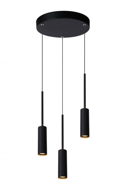 Lucide 24401/21/30 Tubule LED stropní svítidlo | Teplá bílá | Černá | 3x7W