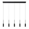 Lucide 24401/35/30 Tubule LED stropní svítidlo | Teplá bílá | Černá | 5x1,4W