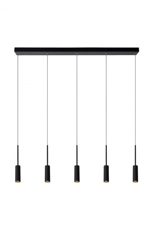 Lucide 24401/35/30 Tubule LED stropní svítidlo | Teplá bílá | Černá | 5x1,4W