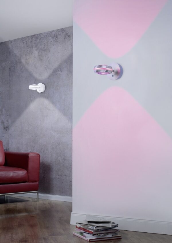 Trio 255410207 Vista LED Nástěnní svítidlo s ovladačem | RGB | Variabilní | 2x4W | Kov | Nikl