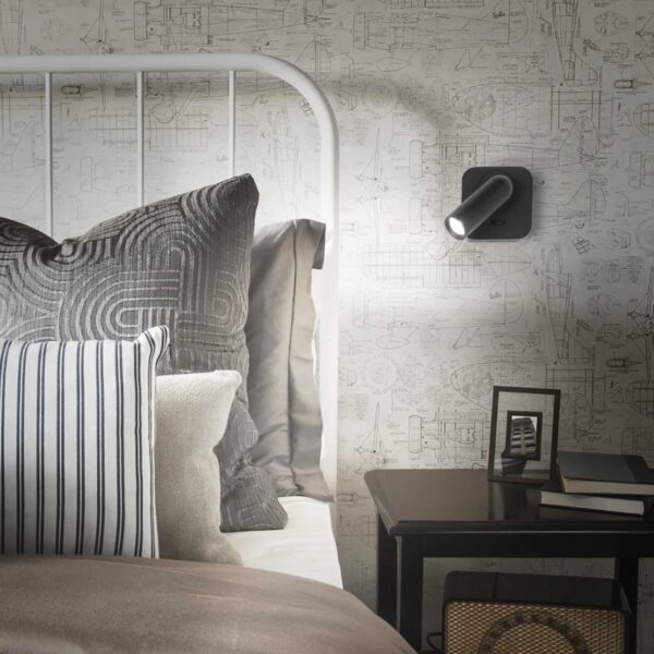 Ideal lux 260655 Bean LED Nástěnní svítidlo s vypínačem | Teplá bílá | 35W | Černá