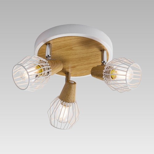 LUXERA 92027505 Tameta Dřevěná bodovka | E14 | Bílá | Dřevo