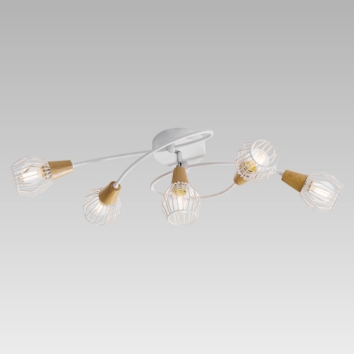 LUXERA 92027506 Tameta Dřevěná bodovka | E14 | Bílá | Dřevo