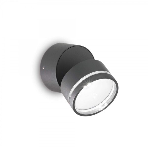 Ideal lux 285450 Omega Ap LED Nástěnné venkovní světlo | Teplá bílá | Černá | 7W