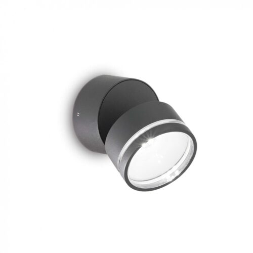 Ideal lux 285467 Omega Ap LED Nástěnné venkovní světlo | Přírodní bílá | Černá | 7W