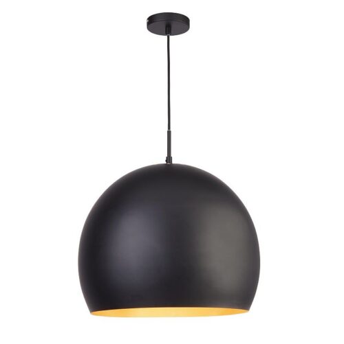 Searchlight 96003039BK Industrial Pendants Lustr | E27 | Barevný kov | Černá | Zlatá