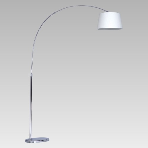 LUXERA 92032321 Median Stojací lampa | E27 | Bílá | Chrom | Kov