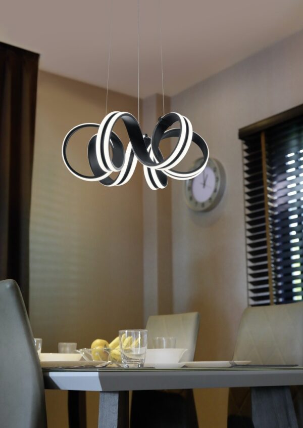 Trio 325010132 Carrera LED stropní svítidlo | Teplá bílá | 38=4400lmW | Černá