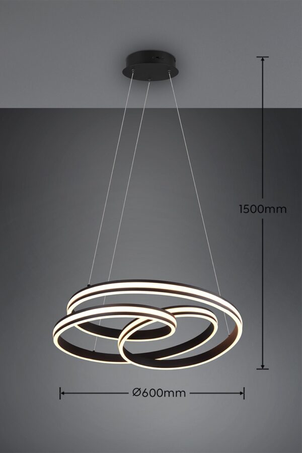 Trio 326210132 Nuria LED stropní svítidlo | Variabilní | Černá | 60W