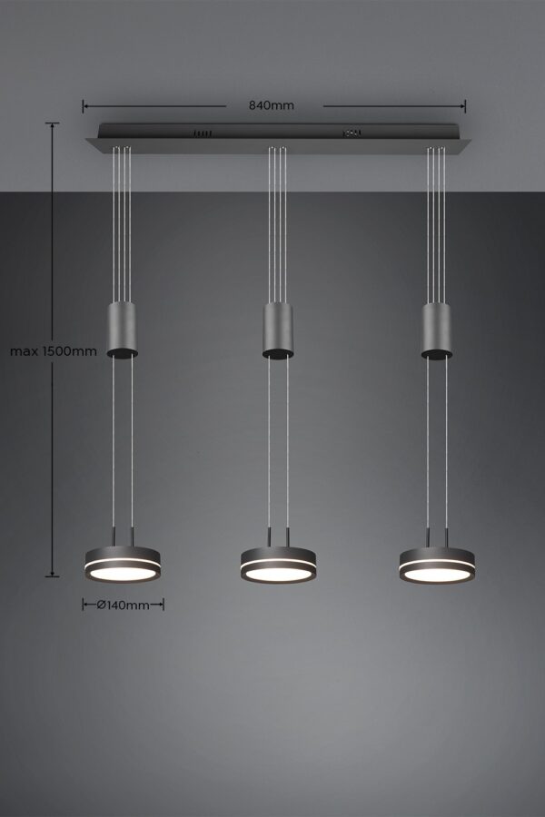 Trio 326510342 Franklin LED stropní svítidlo | Teplá bílá | Černá | 3x9W